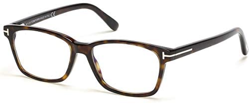 Eyeglasses Tom Ford FT 5713 -B 052 Shiny Dark Havana/Blue Block Lenses