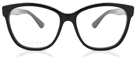 Gucci 0421O 001 Black Plastic Square Eyeglasses 55mm