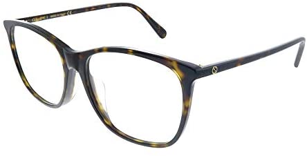 Gucci 0555OA 006 Havana Plastic Square Eyeglasses 55mm