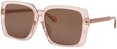 Gucci 0567SA 004 Pink Crystal Plastic Square Sunglasses Brown Lens, 58-16-145
