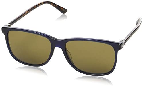 Gucci GG 0017S 005 Havana Plastic Square Sunglasses Brown Lens