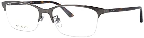 Gucci GG 0132OJ 003 Ruthenium Metal Rectangle Eyeglasses 56mm