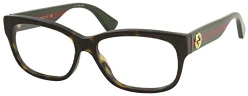 Gucci GG 0278O 012 Havana Plastic Rectangle Eyeglasses 55mm