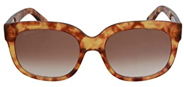 Gucci GG 0361S 004 Yellow Havana Plastic Square Sunglasses Brown Gradient Lens