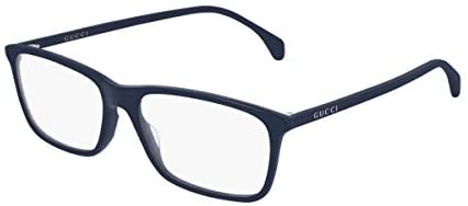 Gucci GG 0553O 007 Blue Plastic Rectangle Eyeglasses 56mm