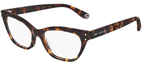 Gucci GG 0570O 006 Havana Plastic Cat-Eye Eyeglasses 52mm