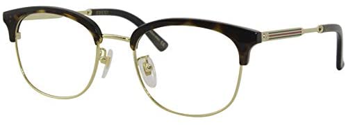 Gucci GG 0590OK 003 Dark Havana Gold Plastic Square Eyeglasses 52mm