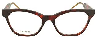 Gucci GG 0600O 002 Havana Plastic Cat-Eye Eyeglasses 54mm