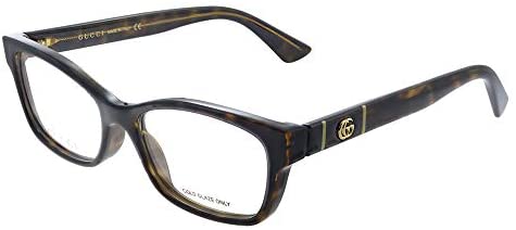 Gucci GG 0635O 005 Havana Plastic Rectangle Eyeglasses 53mm