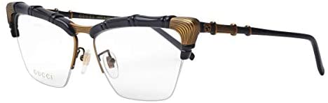 Gucci GG 0660O 001 Gold Black Plastic Cat-Eye Eyeglasses 58mm