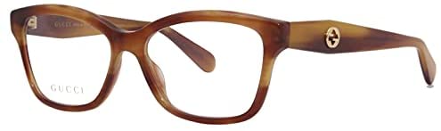 Gucci GG 0798O 003 Havana Plastic Rectangle Eyeglasses 53mm