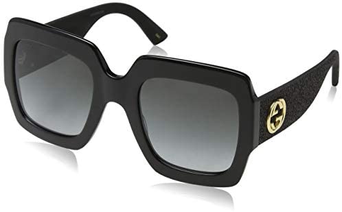 Gucci GG0102S 001 Black/Grey GG0102S Square Sunglasses Lens Category 3 Size 5