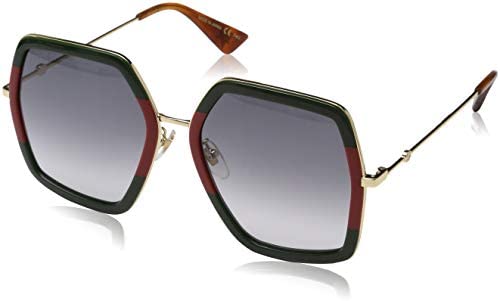 Gucci GG0106S Sunglasses 007 Green/Gold / Grey Gradient Lens 56 mm