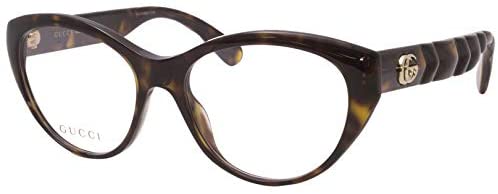 Gucci GG0812O 002 Eyeglasses Women's Havana/Gold Full Rim Optical Frame 54mm