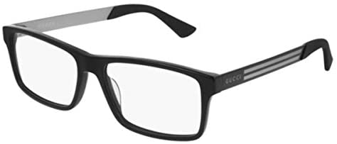 Gucci Web Men's GG0632O 001 Black Full Rim Rectangular Eyeglasses 55mm