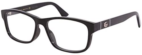 Gucci Web Men's GG0640OA 001 Black Full Rim Rectangular Eyeglasses 55mm