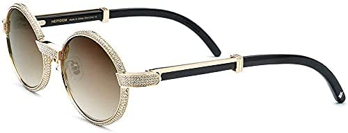 HEPIDEM 100% Really Buffalo Horn Luxury 720pcs Diamonds BUffs Sunglasses 7550179
