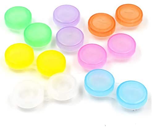 JumpyFire 20 PCS Random Candy Color Cute Contact Lens Cases, Mini Travel Disposable Contact Lens Case Kit