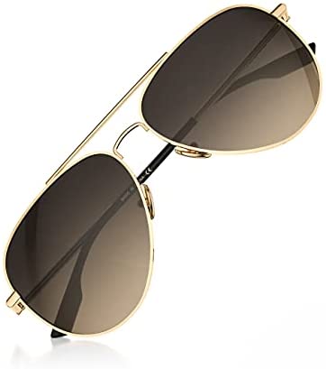 LUENX Aviator Sunglasses for Men Women Polarized - UV 400 Protection with case 60MM