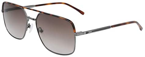 Lacoste Men's L227S-024 Aviator Sunglasses, Grey, 59/17/140