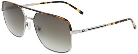 Lacoste Men's L227S-038 Aviator Sunglasses, Light Grey, 59/17/140