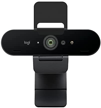 Logitech Brio 4K Webcam, Ultra 4K HD Video Calling, Noise-Canceling mic, HD Auto Light Correction, Wide Field of View, Works with Microsoft Teams, Zoom, Google Voice, PC/Mac/Laptop/Macbook/Tablet