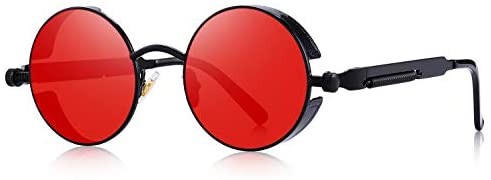 MERRY'S Gothic Steampunk Sunglasses for Women Men Round Lens Metal Frame S567