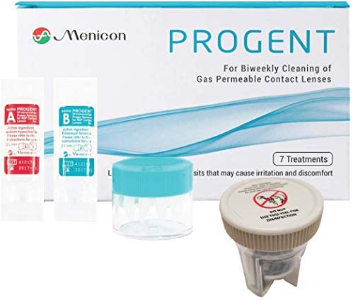 Menicon Progent Biweekly Contact Lens Cleaner and Progent Large Diameter (Scleral) Lens Case, Bundle of 2 Items