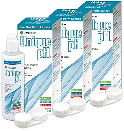 Menicon Unique pH Multi-Purpose Solution with RGP Lens Case.4 Fluid Ounce each - 3 Pack