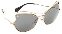 Miu Miu Women's Butterfly Sunglasses, Gold/Grey, One Size