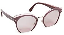 Miu Miu Women's Cut Frame Mirrored Sunglasses