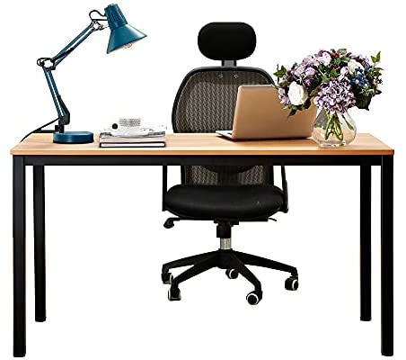 Need Computer Desk 55 inches Large Size Office Desk Workstation for Home & Office Use, Teak AC3BB-140