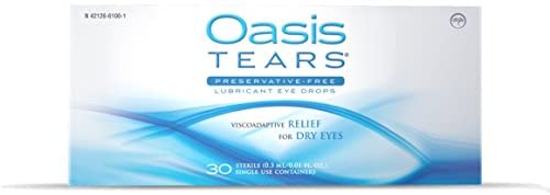 Oasis TEARS Lubricant Eye Drops, One 30 Count Box Sterile Disposable Containers, 0.3ml/0.01 fl oz