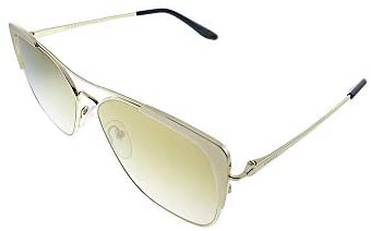 Prada PR 54V 302G Gold Metal Rectangle Sunglasses Gold Mirror Lens