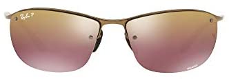 Ray-Ban Men's Rb3542 Chromance Mirrored Rectangular Sunglasses