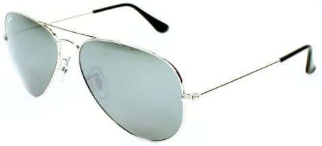 Ray Ban RB3025 Aviator Large Metal W3277 Sunglasses Silver Crystal Gray Mirror Frame 58 14 135
