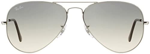Ray-Ban RB3025 Aviator Metal Sunglasses, Silver/Crystal Grey Gradient