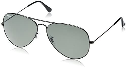 Ray Ban RB3025 Aviator Sunglasses-002/58 Black (Green Polarized Lens)-62mm