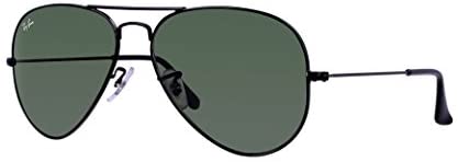 Ray-Ban RB3025 Aviator Sunglasses (58 mm, 58 mm Black Frame Solid Black G15 Lens)