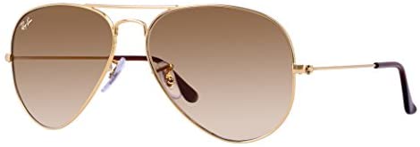 Ray-Ban RB3025 Aviator Sunglasses (58 mm, Gold Metal, Brown, Size 58 mm