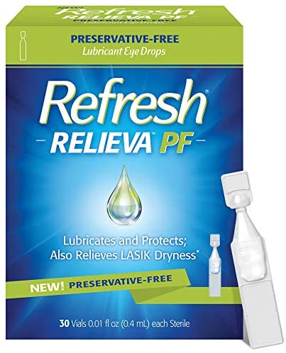 Refresh Relieva PF Lubricant Eye Drops, Preservative-Free, 0.01 Fl Oz Single-Use Containers, 30 Count