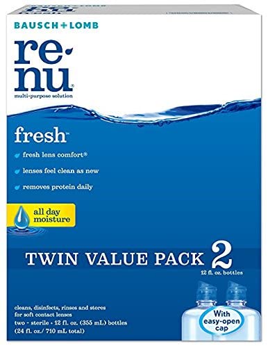 Renu Fresh All Day Moisture Multi-Purpose Eye Contact Lens Solution 12 Fluid Ounces (Pack of 2)