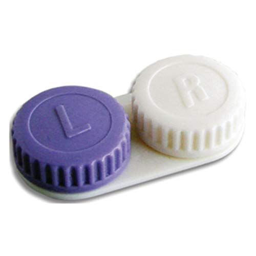 Sammons Preston - 45420 Contact Lens Case, Clearly Labeled Contact Case That Holds Weekly and Monthly Contacts, Labeled Left Eye and Right Eye, Different Colored Case for Reusable Contact Lenses