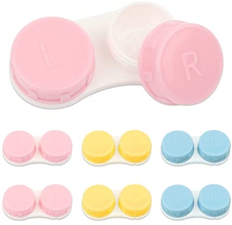 Sihuuu Colorful Contact Lens Case,6 Pack for Travel, Home, Outdoor, Mini Contact Lens Soak Storage Kit