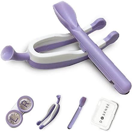 Soft Contact Lenses Remover Tool Case - DSENSE Contact Lens Case with Flexible Tweezers and Soft Scoop for Contacts Lens New User and Long Nails