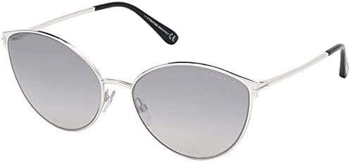 Sunglasses Tom Ford FT 0654 Zeila 18C Shiny Rhodium, Black/Gradient Grey Silve