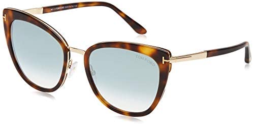 Sunglasses Tom Ford FT 0717 Simona 53Q Classic Havana, Rose Gold/Grad. Turquois