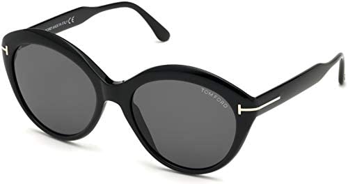Sunglasses Tom Ford FT 0763 -F Maxine Asian fit 01A Shiny Black/Polarized Gradi