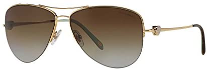 TIFFANY & CO TF3021 - 6084T5 Sunglasses Gold w/ Brown Gradient Polarized 60mm