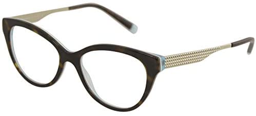 Tiffany & Co. Eyeglasses TF2180 TF/2180 8275 Havana/Blue Optical Frame 52mm, Havana/Crystal Blue, Lens-52 Bridge-16 B-40.9 ED-56.1 Temple-140